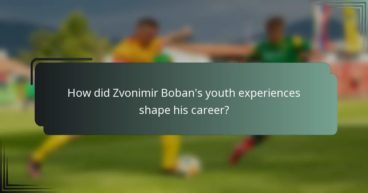 How did Zvonimir Boban's youth experiences shape his career?