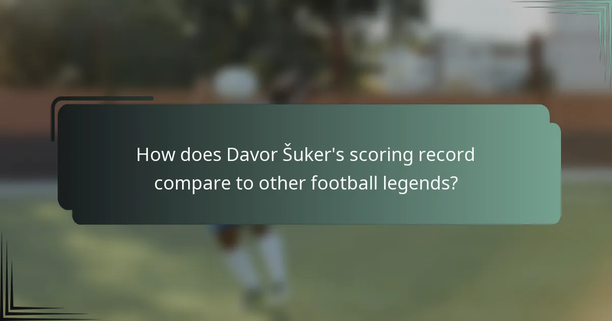How does Davor Šuker's scoring record compare to other football legends?