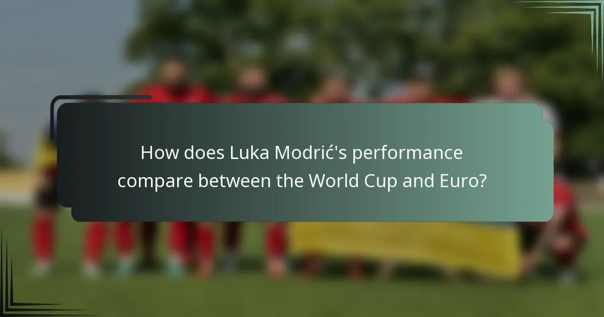 How does Luka Modrić's performance compare between the World Cup and Euro?