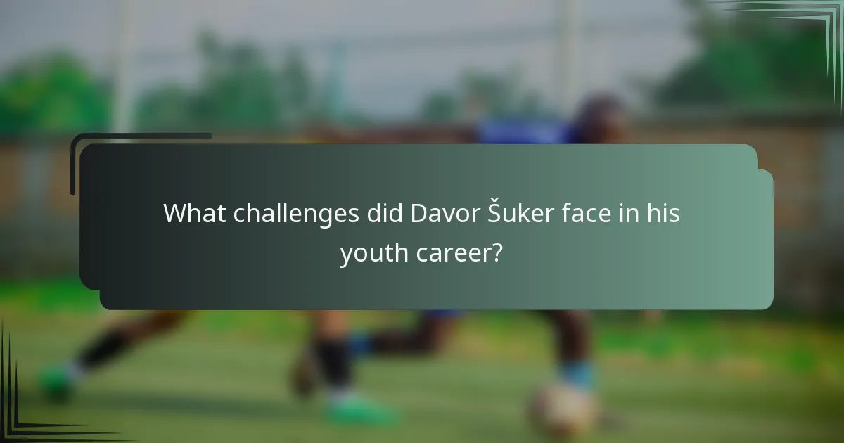 What challenges did Davor Šuker face in his youth career?