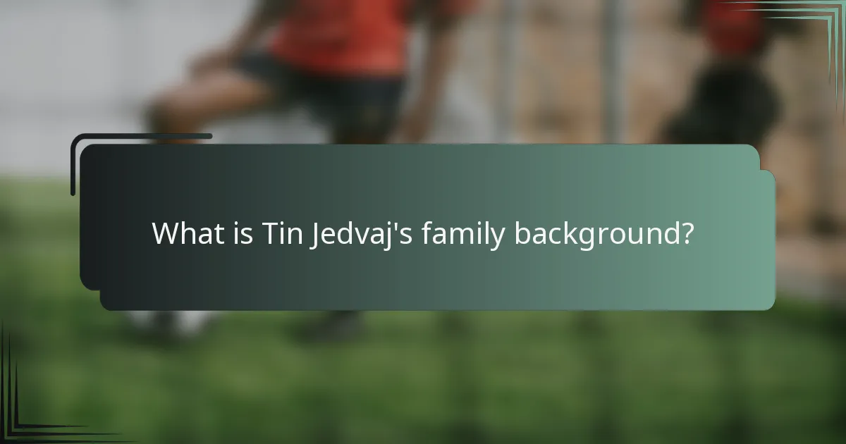 What is Tin Jedvaj's family background?