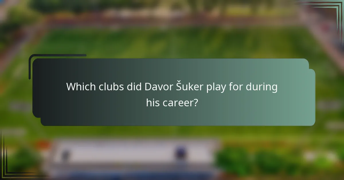 Which clubs did Davor Šuker play for during his career?